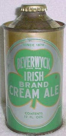 Beverwyck Irish Brand Cream Ale Beer Can