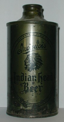 Iroquois Indian Head Beer (Olive Drab) Beer Can