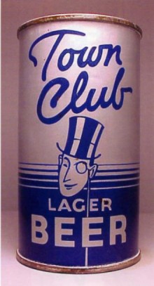 Town Club Lager Beer Can